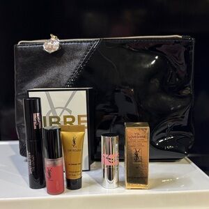 Yves Saint Laurent Beaute cosmetic bag w/ travel size makeup